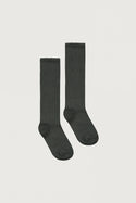 Long Ribbed Socks | Nearly Black 